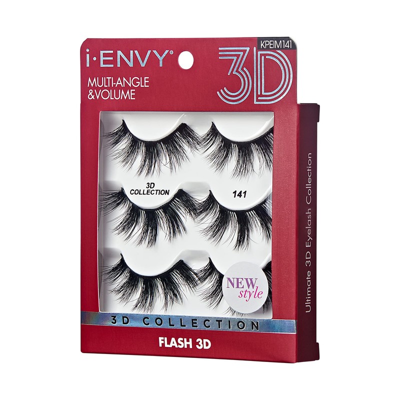 iEnvy False Eyelashes 3 Pairs Fluffy and Natural Multiangle and