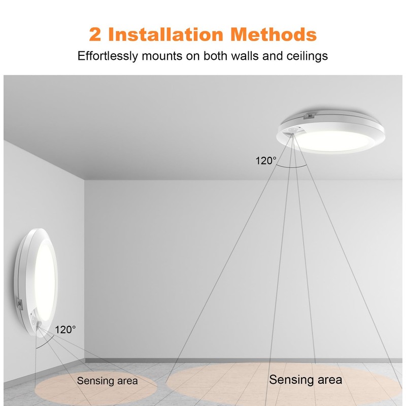 APCENS Battery Operated Motion Sensor Light Indoor, 6.3", 210LM, 6000K