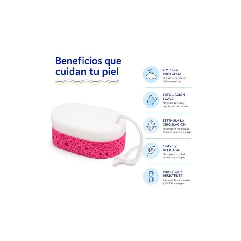Esponja Exfoliante Doble Textura T.TAIO para Limpieza Corporal