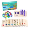 Gserin Wooden Counting Numbers Peg Board for Kids, Montessori Math