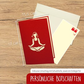 LIN 17525, pop-up cards voucher, pop-up cards, birthday, 3D greeting cards "Wellness" birthday card, sport, yoga, N279
