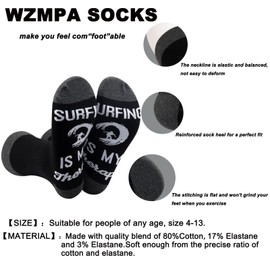 WZMPA Surfing Novelty Socks Wildlife Surfer Gift Surfing Is My Therapy Socks Surfboard Water Sport Merchandise, Surfing Therapy, Large