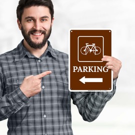 Parking With Left Arrow And Graphic Sign, (MS-263900) 10x7 Inches, 55 mil thick HDPS (high density polystyrene), Made in USA by My Sign Center