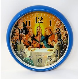 JRose Collections Last Supper Wall Clock 28cm – Silent, Quartz Movement – Religious Decor with Jesus and the Apostles