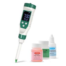 Slyfox pH Meter Kit, Needle Type, Water Quality Measuring Instrument, Digital pH Measuring Instrument, Suitable for Food and Semi-Solids, Automatic Temperature Correction, Measuring Accuracy ±0.1%,