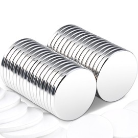 Keukenket 30 Stück Neodym Magnete Extra Stark 20x2mm,Magnete Stark Magnete für Magnettafel,Magnete Klein Rund Magnete mit Doppelseitigem Klebstoff Magnete selbstklebend Stark für Whiteboard Küche, Basteln, Büro