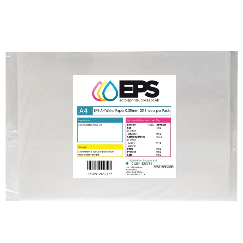 EPS Edible Wafer Potato Starch Paper Pack 25 plain white