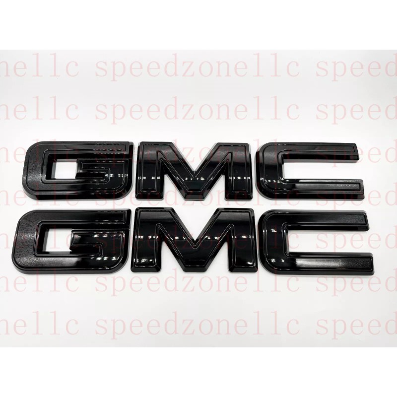 Auto Front Rear Gloss Black Emblem Overlay 2019-2024 GMC Sierra