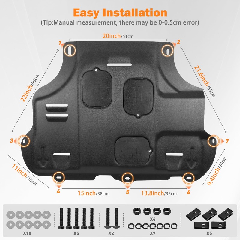 Front Engine Splash Shield Compatible with Ford Focus ST/RS 2012