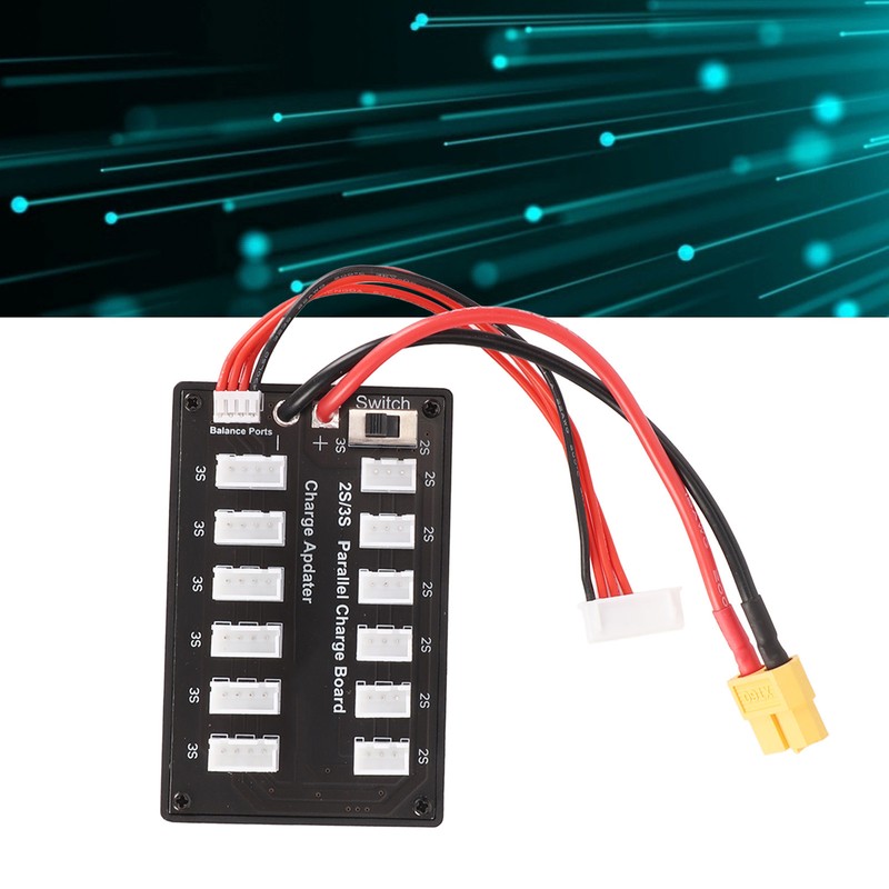 7.4V LiPo Parallel Charging Board 3Pin 4mm Banana Plug 2S