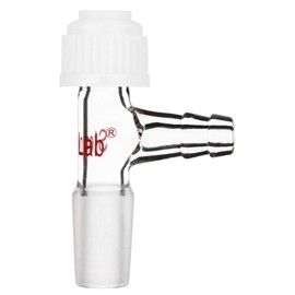 stonylab Glass Inlet Thermometer Adapter, 14/20 Joint with Side Serrated Hose Connection and Compression Cap Lab Glassware