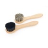 DELARA Two Small Wooden Handled Shoe applicator Brushes Made from