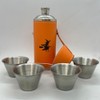 Giggle Golf Witch 8 oz Orange Flask With 4 Shot
