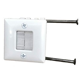 DATA COMM Electronics 45-0007-WH Mini Nail Box, Low-Profile Cable Concealment, Conceal HDMI, Speaker, Home TV Theater Cables, Brush Opening for Clean Cable Pass Through, White