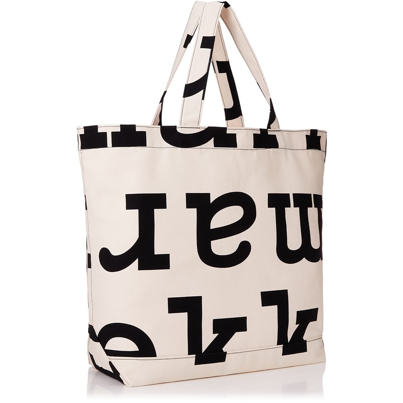 MARIMEKKO 090591 AhkeraLogoBag Tote Bag, Black/Off-White, black/bone, Free size