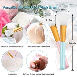 Limpiador facial de silicona, 2 brochas exfoliantes para labios, 2 brochas de limpieza facial, 2 brochas de silicona para máscara facial, 2 brochas ex