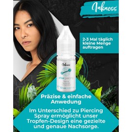 Inkness 3 x After Piercing Care Lotion 10 ml Set – Supports Piercing Inflammation & Healing – Piercing Aftercare for Ear Nose Belly Button with 99% Natural Ingredients + D-Panthenol & Witch Hazel