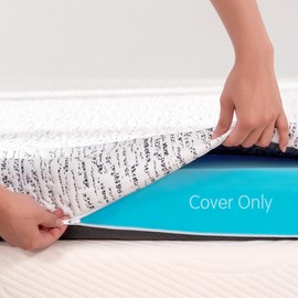SyMax 3 Inch Mattress Topper Cover Queen Size Mattress Topper Protector Cover (Only Cover) Breathable Removable Zipper Cover