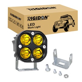 RIGIDON 1 x LED Work Light, 3 Inch 40 W Spot Spotlight, Off-Road Lighting for Car, SUV, ATV, Tractor, Truck, 4 x 4 Vehicles, LED Fog Light, LED Work Light, LED Headlight, 3000 K Yellow