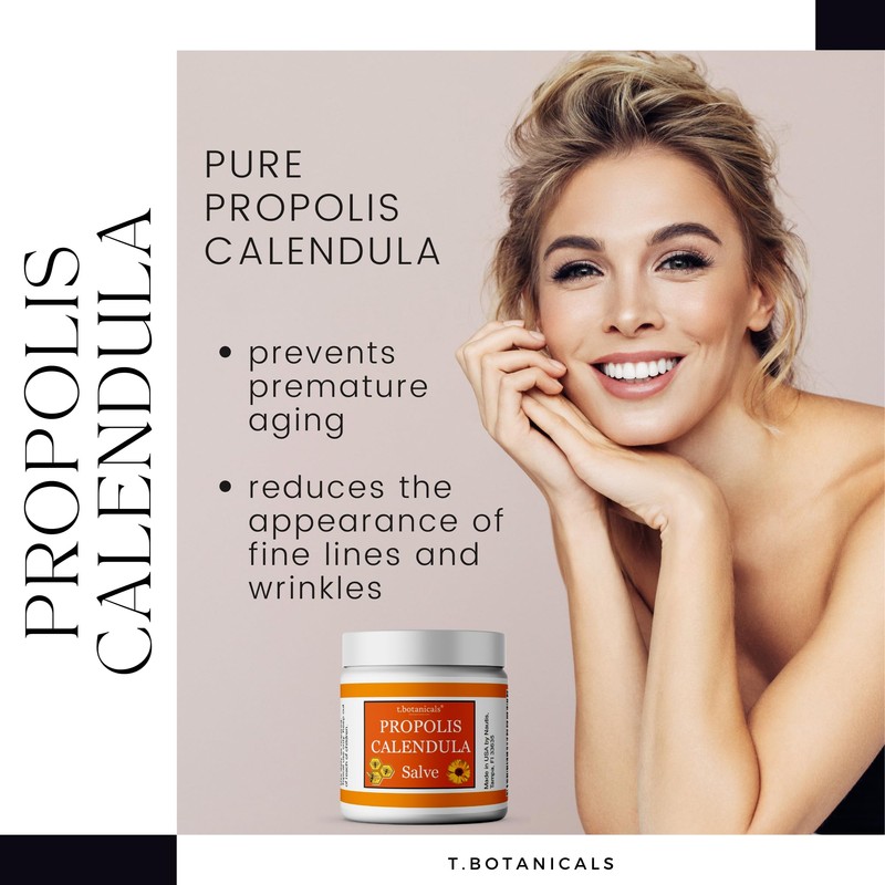 Propolis Calendula Salve, Skin Soothing Balm, Herbal Moisturizer, Made in