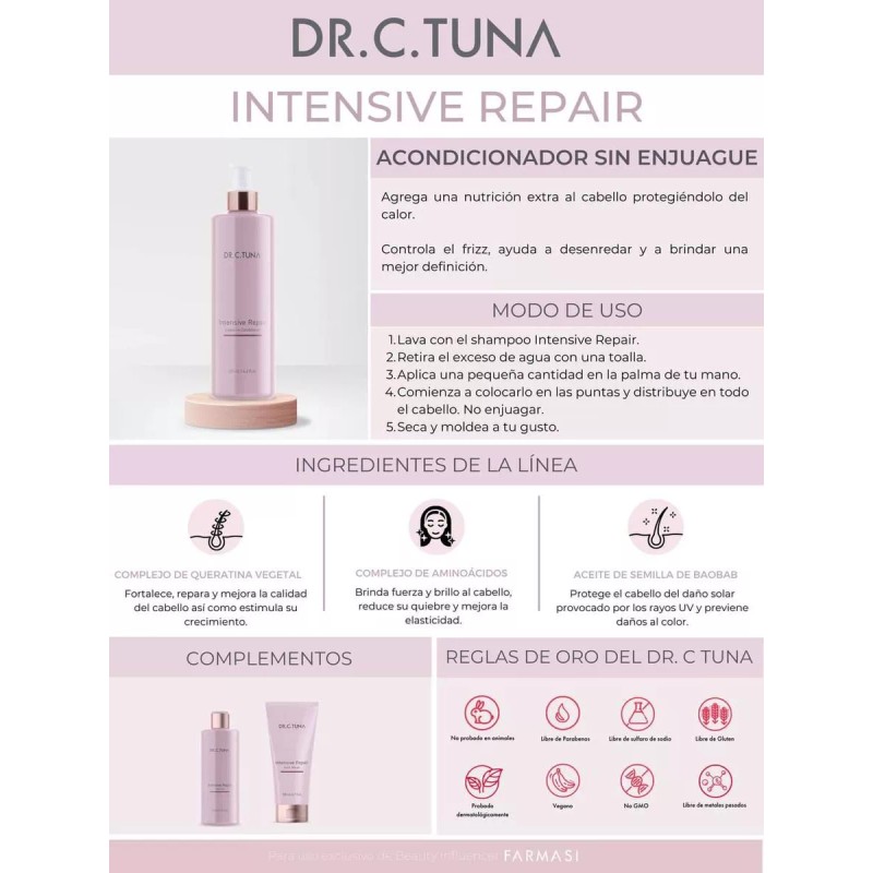 Farmasi Set Intensive Repair Farmasi/keratina Para Cabello Procesado