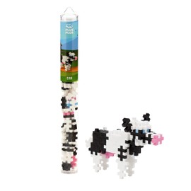 PLUS PLUS – Mini Maker Tube – Cow – 70 Piece, Construction Building Stem Toy, Interlocking Mini Puzzle Blocks for Kids