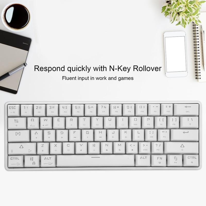 Mechanical Keyboard 61 Key BT5.0 USB Dual Mode Blue Switch