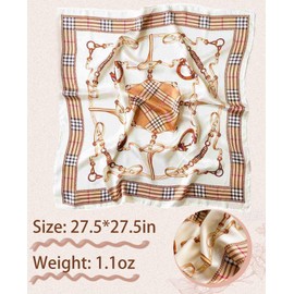 Clysoru Scarfs For Women Vibrant Colors Scarves Lightweight And Silky Square Scarf 27.5 * 27.5 in (Coffee edge button)