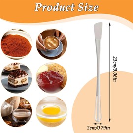 CHENNAN Pack of 5 2 in 1 Mini Whisk, Kitchen Egg Whisk, Handheld Whisk with Spatula, Mixing Tools, Cream Pie Eggs, Whisk, Multifunctional Kitchen Whisk with Mini Spoon (White)