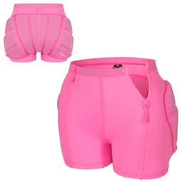 3D Protective Padded Shorts, Kids Zipper Tailbone Protector, Butt and Hip Pads for Skating Snowboard Skateboarding Hockey (Pink, X-Small)