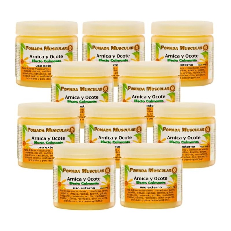 Pomada Muscular ÁRNICA y OCOTE Efecto Calmante 140grs. Línea Auxilio