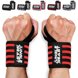 Jungle Beast Muñequeras para Gimnasio y Crossfit, Correas de muñeca para Hombres y Mujeres, Levantamiento de pesas, Gym, Crossfit, (PAR).