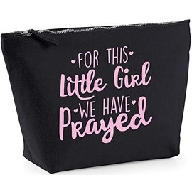 Hippowarehouse For this little girl we have prayed (PINK) printed make up cosmetic wash bag 18x19x9cm