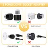 Sevici 3 Prong Light Socket to Plug Adapter 2-Pack, Polarized