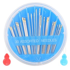 Eketirry Premium Hand Sewing Needles，4 Pack 30-Count Assorted Needles for Sewing Repair, 6 Different Sizes Sewing Needles with 2 Threaders (Blue, 4)