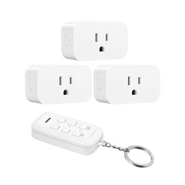 DEWENWILS Indoor Remote Control Outlet, Wireless Remote Outlets Switch, No Interference, 15A/1875W, 100FT RF Range, Compact Light Switch for Lamp, Fan, Christmas Decor, 3 Outlets FCC Listed