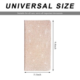 JUSTTOP Car Registration and Insurance Card Holder, Leather Vehicle Glove Box Document Holder with Magnetic Closure, Driver License Organizer Cards Paperwork Wallet for Men Women (Champagne, Large)