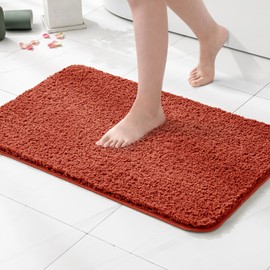 MIULEE Bath Mat Soft Bath Mat Non-Slip Bath Mat Bathroom Mat Bed Rug Fluffy Rug Bathroom Rug Shower Mat for Bath & Living Room Bedroom 50 x 80 cm Caramel