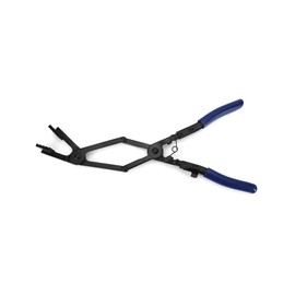 QWORK 35 Degree Long Hose Clamp Pliers, 17" Extra Long Reach for Hard-to-Reach Hoses, Universal Auto Repair Tool, Cross-Cut Tip Design Grips Cable Hose Clamp Pliers