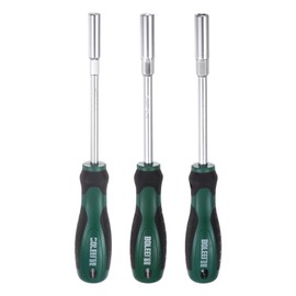 sourcing map 3pcs Metric Nut Driver 6/7/8mm CR-V Non-Magnetic Tip Hollow Shafts Hex Socket Screwdriver with Non-Slip Handle for Automobile Repair