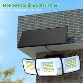 intelamp Solar Flood Lights Outdoor Waterproof, 2 Pack 6000mAh 1200LM Solar Powered Dual Motion Sensor LED Lighting Dusk to Dawn Security Floodlight Exterior with Remote 9.8ft Cable for Garden House