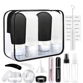 Kit de Viaje Aseo Personal, Botellas de Viaje Rellenables 16 Piezas  Envases de Silicon 90ml Avion para LocinShampooAcondicionadorLavado Corporal,... 