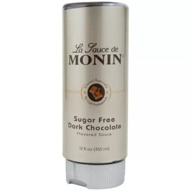 Monin 12 fl. oz. Sugar Free Dark Chocolate Flavoring Sauce - 12 fl. oz. Sugar Free Dark Chocolate