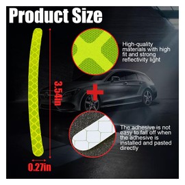 20PCS Car Wheel Stripe Reflective Stickers, Car Wheel Night Safety Warning Stickers Anti-Scratch Reflective Rim Stickers, Car Wheel Safety Decorative Decals for Motorcycles, Bicycles (Yellow)