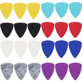 Suitink 24 Pieces Felt Ukulele Picks,Felt Heart Shape Picks for Ukulele, Guitar, Bass, Autoharp, Banjo