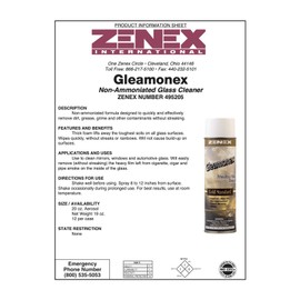 Zenex Gleamonex Premium Non-Ammoniated Glass Cleaner, 20 oz. can, 1 count, Brown (Model: 495205-1)