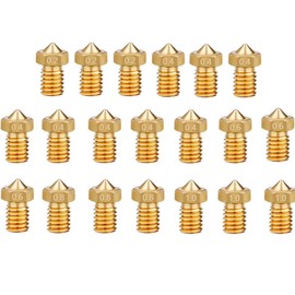 KOYOFEI 20pcs Brass Nozzles for Kobra, 3D Printer Parts 8PCS 0.4mm, 3PCS 0.2mm, 0.6mm, 0.8mm, 1.0mm Brass Nozzle Kit for MK3/MK3S, Anycubic Mega S/Pro/X, Chrion, Kobra Neo, Kobra Go