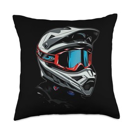 Cartoon mountain bike helmet Throw Pillow