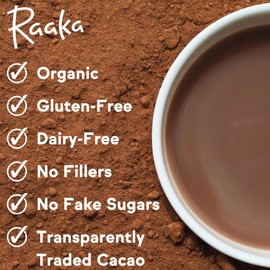 Raaka Double Dark Hot Chocolate Mix - Vegan, Organic, Gluten and Dairy Free - Lightly Sweetened Gourmet Hot Cocoa with Ethically Sourced Cacao - 8oz Bag Makes 9 Servings