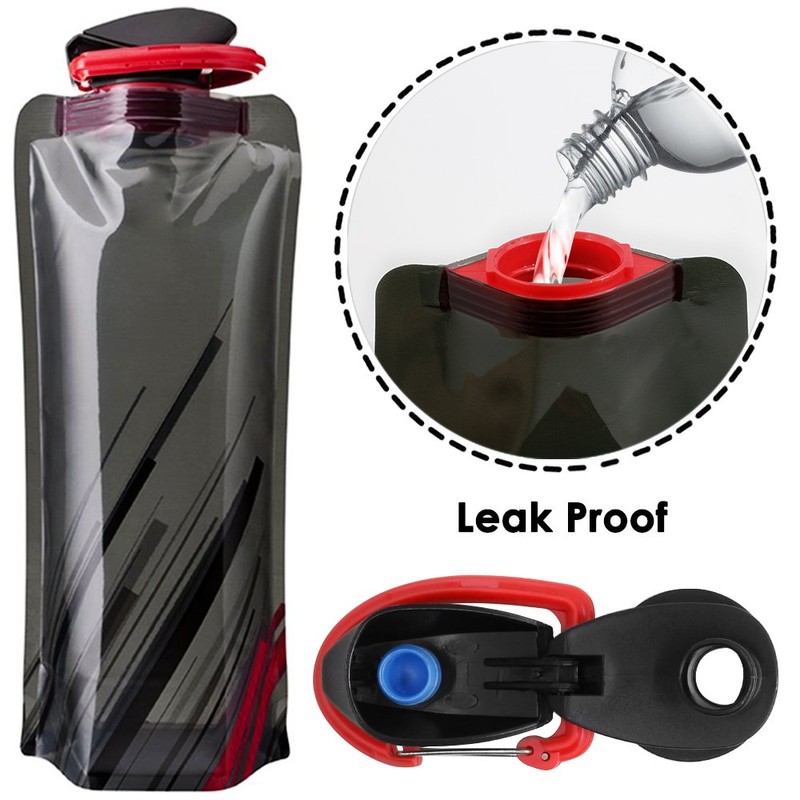 Foldable Water Bottle Set of 3, Maxin Flexible Foldable Reusable